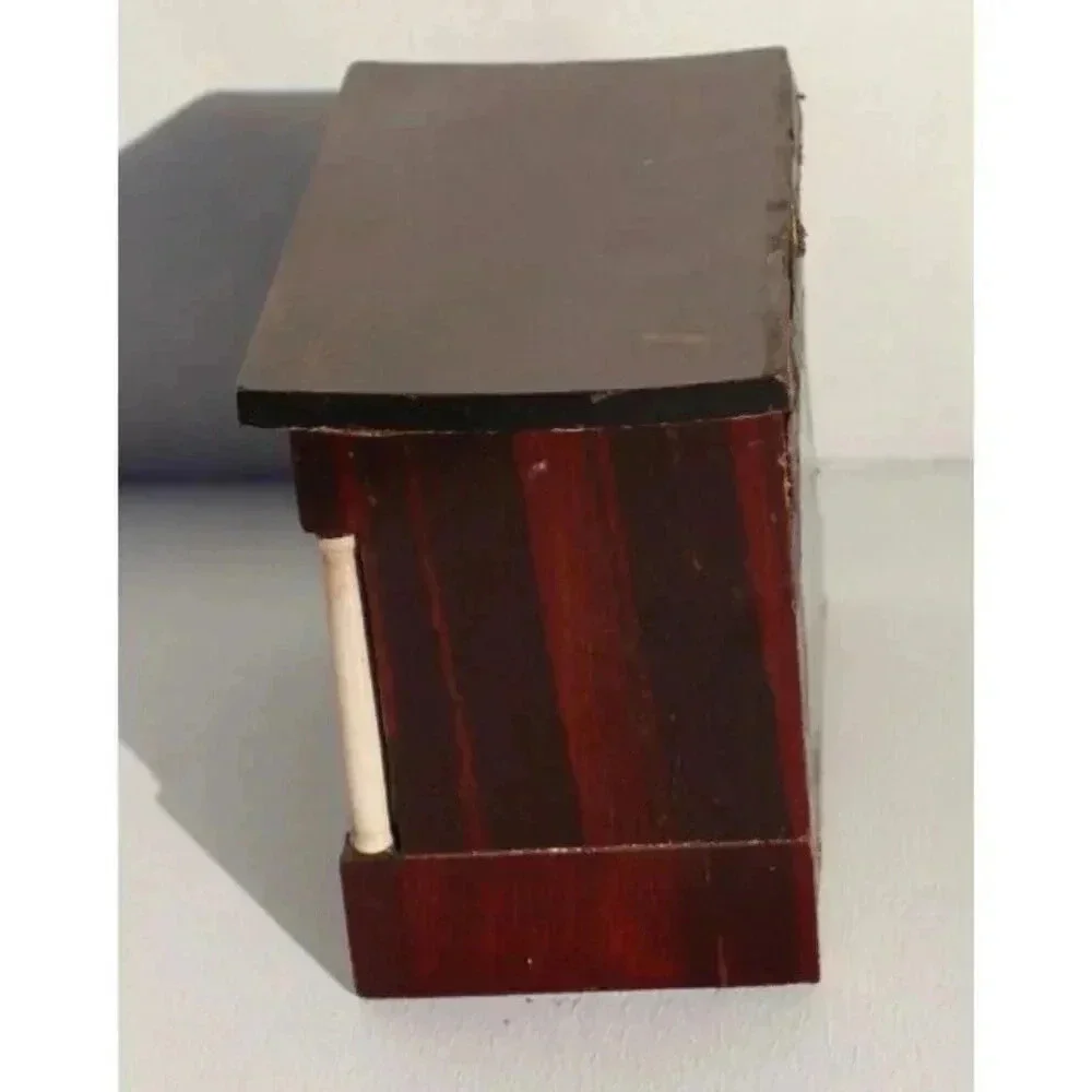 Antique DOLLHOUSE Miniature BIEDERMEIER Wood Breakfast Bar Storage Cabinet